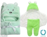 New Born Baby  Combo Pack  Hooded Wearale Wrapper And Baby Bath towel - LXHXB:(78 X2X82) CM, Multipack of:2